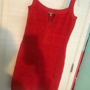 Red Bebe body con dress